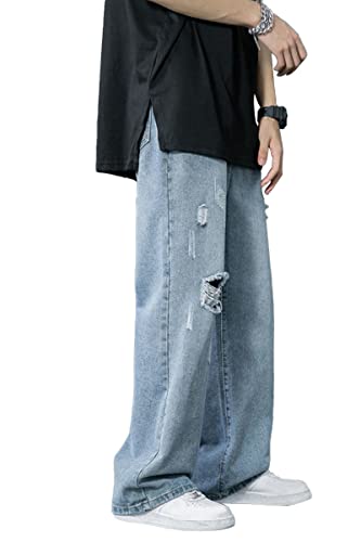 shownicer Herren Straight Fit Jeans Baggy Hose Stretch Denim Männer Jeanshose Lang Streetwear F Blau M shownicer Herren Straight Fit Jeans Baggy Hose Stretch Denim Männer Jeanshose Lang Streetwear F Blau M von shownicer