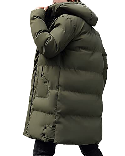 shownicer Herren Winterjacke Lange Daunenjacke Warm Parka Jacke mit Kapuze Steppjacke Wintermantel Casual Verdicken Warme Daunenmantel B Grün M von shownicer