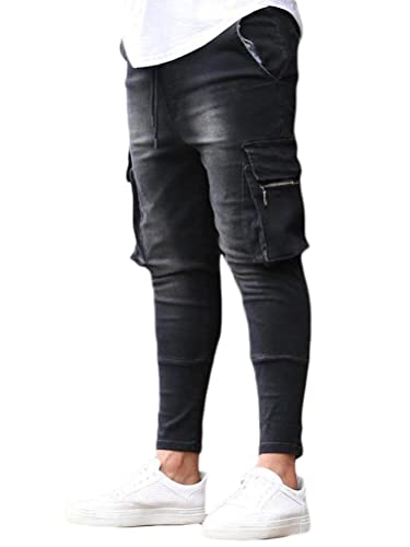 shownicer Jeans Herren Slim Fit Jeanshose Stretch Denim Jeans Hose Männer Jeanshose Destroyed Hosen Tapered Fit Cargohose Herren Cargo Hose Regular Fit Jeans B Schwarz M von shownicer