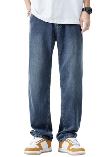 shownicer Jeanshosen Herren Hose mit Weitem Bein Jeans Casual Straight Leg Jeanshose Denim Hosen Baggy Jeans Hip Hop Jeans Vintage Y2K Streetwear Teenager Jungen Skateboard Hose B Dunkelblau01 S shownicer Jeanshosen Herren Hose mit Weitem Bein Jeans Casual Straight Leg Jeanshose Denim Hosen Baggy Jeans Hip Hop Jeans Vintage Y2K Streetwear Teenager Jungen Skateboard Hose B Dunkelblau01 S von shownicer