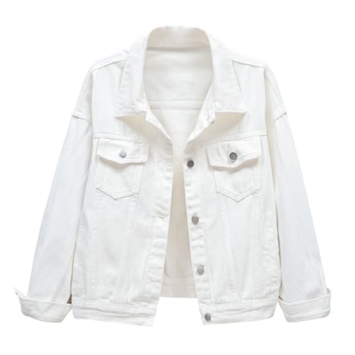 shownicer Jeansjacke Damen Langarm Denim Jacken Mit Tasche Frühling Herbst Übergangsjacke A Weiß M shownicer Jeansjacke Damen Langarm Denim Jacken Mit Tasche Frühling Herbst Übergangsjacke A Weiß M von shownicer