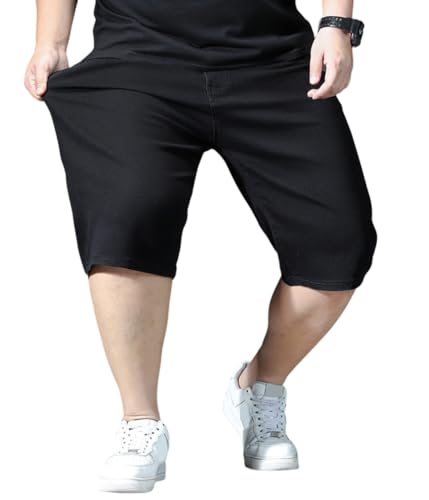 shownicer Jorts Herren Kurze Baggy Jeans Y2K Jungs Hip Hop Hose Weitem Bein Jeansshorts Übergröße Denim Shorts Locker Bermuda Oversize Caprijeans A Schwarz 3XL von shownicer