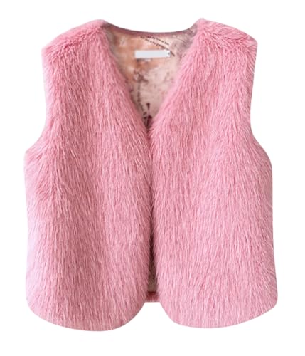 shownicer Kurz Kunstpelze Weste Damen Einfarbig Steppweste Ärmellose Warme Flauschig Winterjacke Winter Kunstfell Jacke Faux Fur Mantel Große Größen D Dunkelrosa M von shownicer