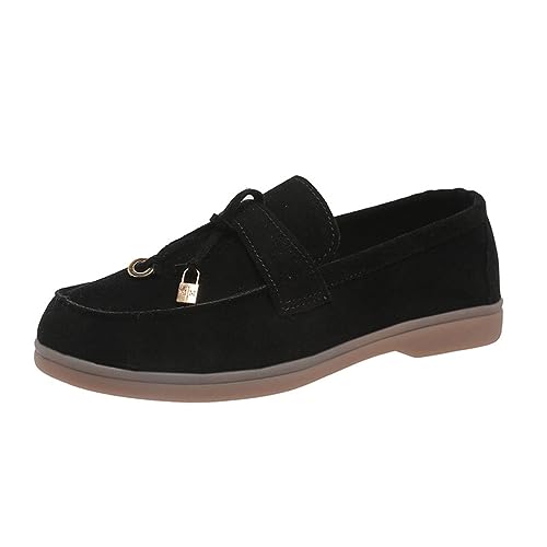 shownicer Loafer Schuhe Damen Wildleder Loafers Flache Bequemen Freizeitschuhe Slip on Round Toe Schuhe Komfort Wildleder Mokassins Slippers A Schwarz 42 EU shownicer Loafer Schuhe Damen Wildleder Loafers Flache Bequemen Freizeitschuhe Slip on Round Toe Schuhe Komfort Wildleder Mokassins Slippers A Schwarz 42 EU von shownicer