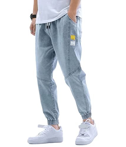 shownicer Männer Jogger Cargo Denim Hosen Baggy Harem Streetwear Männlichen Knöchel Lässige Hip Hop Jeans Hosen Männer G Blau L von shownicer