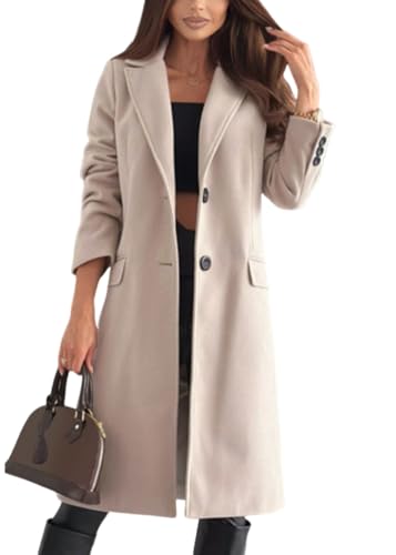 shownicer Mantel Damen Warme Wintermantel Lange Umlegekragen Einfarbig Trenchcoat Elegant Langarm Outwear Herbst Winter Winterjacke A Khaki XL shownicer Mantel Damen Warme Wintermantel Lange Umlegekragen Einfarbig Trenchcoat Elegant Langarm Outwear Herbst Winter Winterjacke A Khaki XL von shownicer