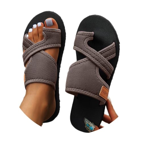 shownicer Sandalen Damen Sommer Bequem Sandalen Big Toe Hallux Valgus Schuhe Mesh Plattform Hausschuhe Orthopädische Pantoletten Sandaletten A Braun 43 von shownicer