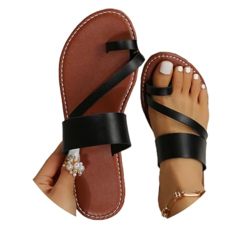shownicer Sandalen Damen Sommer Hallux Valgus Big Toe Schuhe Bequeme Plattform Pantoletten Zehentrenner Lässige Open Toe Hausschuhe Strandsandalen A Schwarz 39 von shownicer