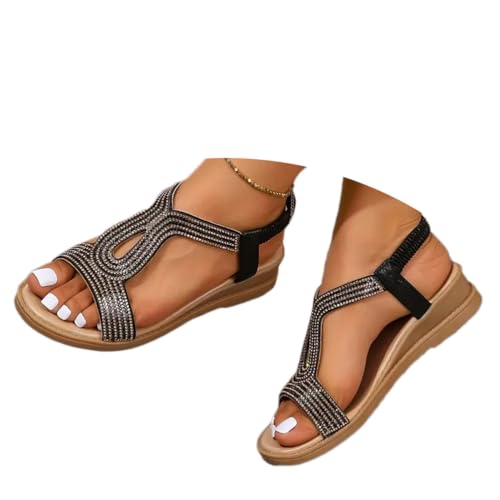 shownicer Sandalen Damen Sommer mit Strass Sandaletten Leichte Bequeme Weichen Sohlen Sandalen Strandschuhe Elegant A Schwarz 38 shownicer Sandalen Damen Sommer mit Strass Sandaletten Leichte Bequeme Weichen Sohlen Sandalen Strandschuhe Elegant A Schwarz 38 von shownicer