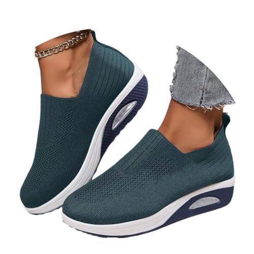 shownicer Sneaker Damen Weiche Plateau Freizeitschuhe Sommer Leichtgewichts Sportschuhe Walkingschuhe Outdoor Beiläufige Running Atmungsaktive Turnschuhe B Blau 36 von shownicer