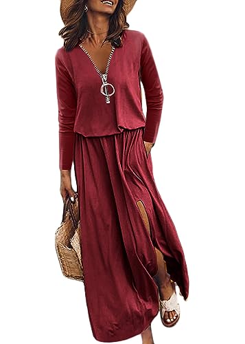 shownicer Sommerkleider Damen Lange Elegant Lässiges Ärmelloses Tank Split Kleid Strandkleid Maxikleider D Rot L shownicer Sommerkleider Damen Lange Elegant Lässiges Ärmelloses Tank Split Kleid Strandkleid Maxikleider D Rot L von shownicer