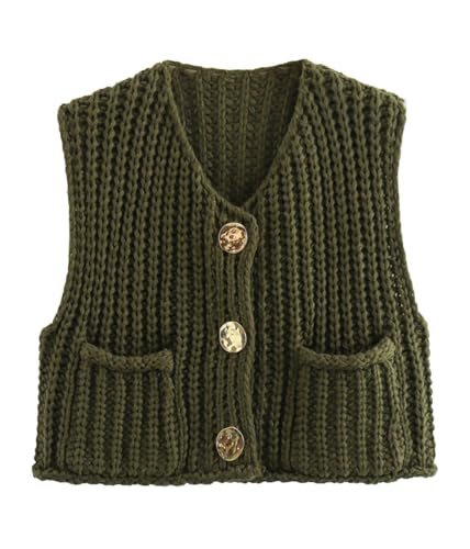 shownicer Weste Damen Strick Pullunder ärmellos V-Ausschnitt Mode Strickweste Warm Einfarbig Pullunder Herbst Winter A Armeegrün S shownicer Weste Damen Strick Pullunder ärmellos V-Ausschnitt Mode Strickweste Warm Einfarbig Pullunder Herbst Winter A Armeegrün S von shownicer