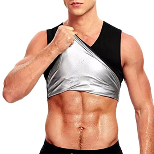 shownicer Weste Herren Sauna Weste Shirt Shapewear Waist Trainer Slimming Training Sport Fitness Figurformende Abnehmen Body Shaper Tank Top A Schwarz L von shownicer