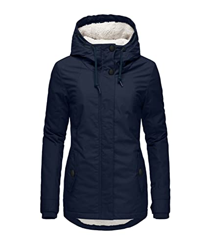 shownicer Wintermantel Damen Winter Parka Jacke Warm Gefüttert Winterparka mit Kapuze Dicke Winterjacke Lang Mantel Coat Outdoorjacke mit Taschen Große Größen A Blau XXL shownicer Wintermantel Damen Winter Parka Jacke Warm Gefüttert Winterparka mit Kapuze Dicke Winterjacke Lang Mantel Coat Outdoorjacke mit Taschen Große Größen A Blau XXL von shownicer