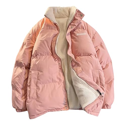 shownicer Wintermantel Damen Winterjacke Parka Warm Fleece Gefütterter Winter Mantel Jacke Outdoorjacke Steppjacke Steppmantel für Winter A Rosa S von shownicer