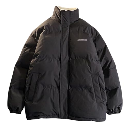 shownicer Wintermantel Damen Winterjacke Parka Warm Fleece Gefütterter Winter Mantel Jacke Outdoorjacke Steppjacke Steppmantel für Winter A Schwarz M von shownicer