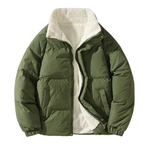 shownicer Wintermantel Damen Winterjacke Parka Warm Fleece Gefütterter Winter Mantel Jacke Outdoorjacke Steppjacke Steppmantel für Winter F Grün 3XL von shownicer