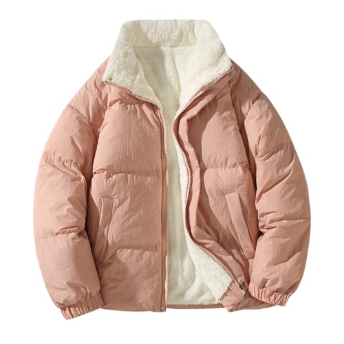 shownicer Wintermantel Damen Winterjacke Parka Warm Fleece Gefütterter Winter Mantel Jacke Outdoorjacke Steppjacke Steppmantel für Winter F Rosa S von shownicer