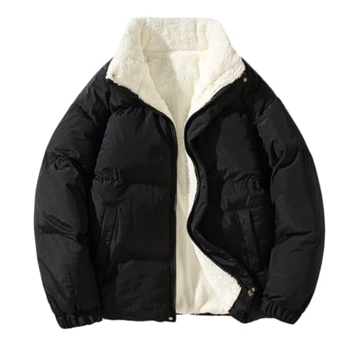 shownicer Wintermantel Damen Winterjacke Parka Warm Fleece Gefütterter Winter Mantel Jacke Outdoorjacke Steppjacke Steppmantel für Winter F Schwarz L von shownicer