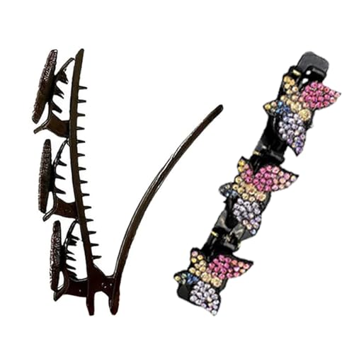 shpuuyy Haarspangen, geflochtene Haarspangen für Frauen - Zopfschmuck Haarspange Styling Haarschmuck - Niedliche Haarnadel-Entenschnabel-Clip, glänzendes Haar, Flechter für Arbeit, Tanz, Schule, von shpuuyy