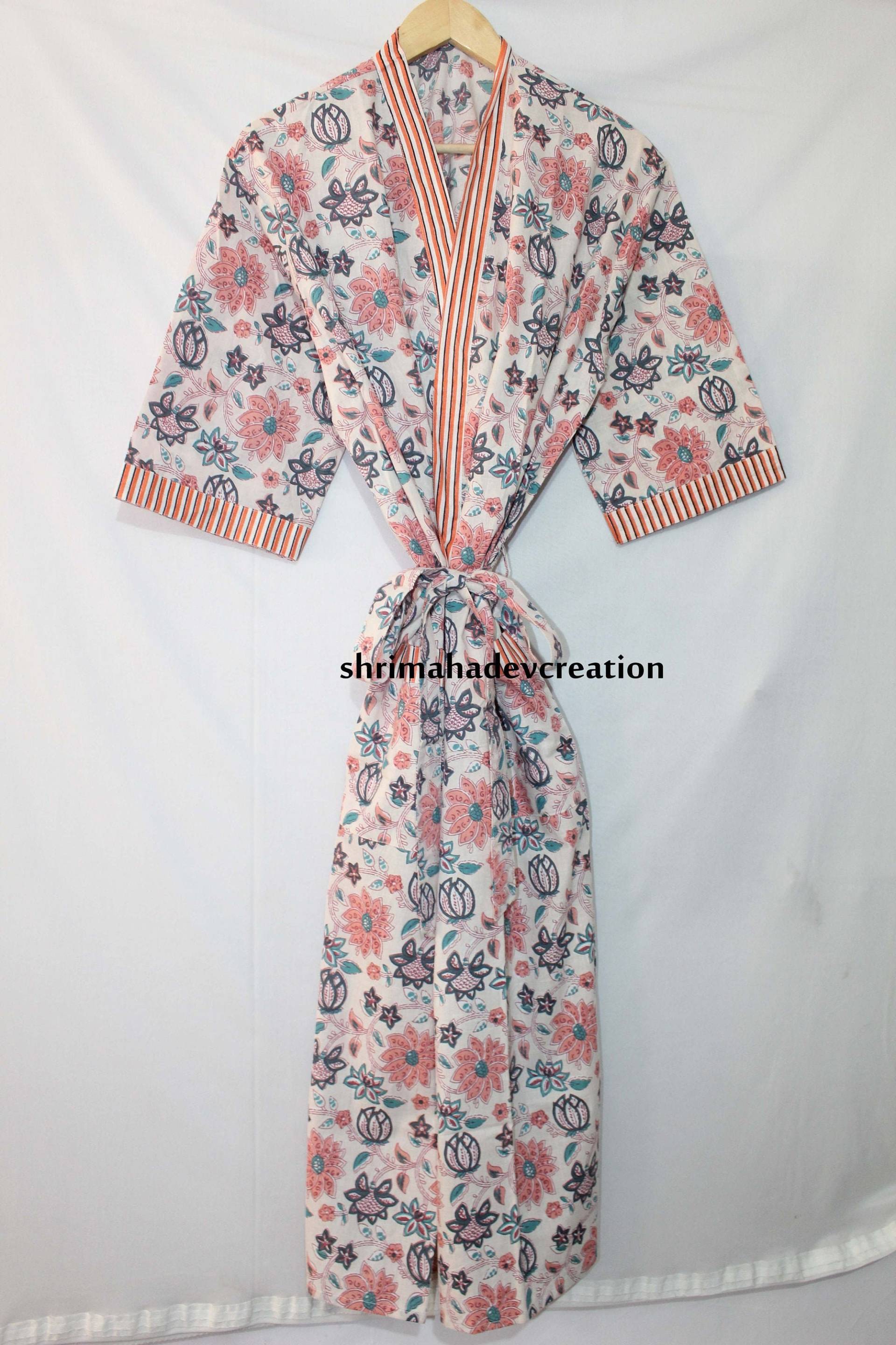 Schöner Baumwollkimono, Strandkimono, Strandkleid, Morgenmantel, Brautkimono, Geschenk Für Sie von shrimahadevcreation