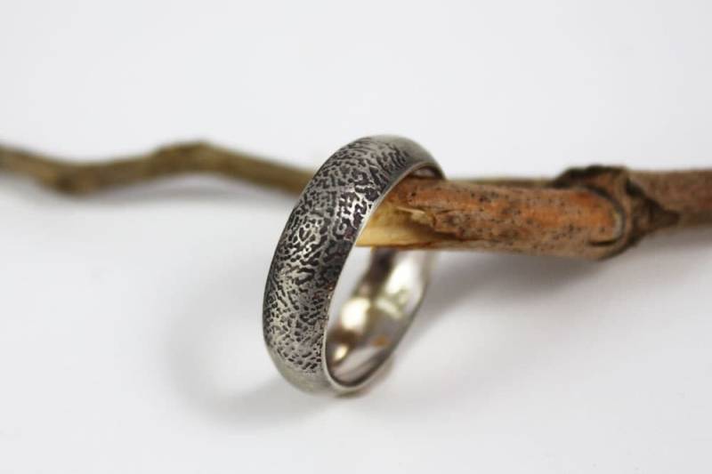 Benutzerdefinierte Fingerabdruck-Ring Concaved Profil, Unique Hochzeit Engagement Finger Print Band Mann Oder Frau Ooak Ring von shtaim