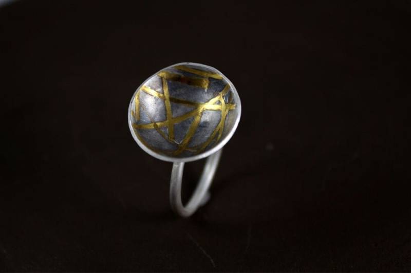 statement Silberring, Keum Boo Ring, Silberring Gewölbt von shtaim