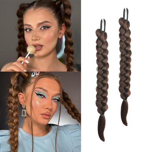 shufang 2 Packungen 40,6 cm brauner langer Zopf-Pferdeschwanz-Verlängerung für schwarze Frauen mit Haargummi, glattes Zopf-Haarverlängerung, kann neu gestylt werden, weiches synthetisches Haarteil für shufang 2 Packungen 40,6 cm brauner langer Zopf-Pferdeschwanz-Verlängerung für schwarze Frauen mit Haargummi, glattes Zopf-Haarverlängerung, kann neu gestylt werden, weiches synthetisches Haarteil für von shufang