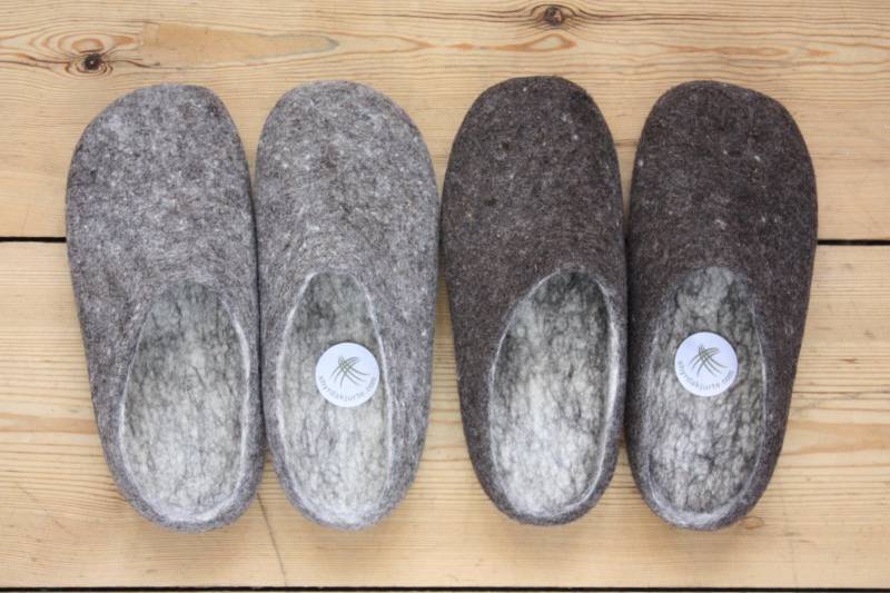 Filzpantoffeln/Hausschuhe Puschen Gr.s = 36 - 38, M 39 41, L 42 44, Xl 45 47 Handarbeit Aus 100% Wolle Rundgefilzt von shyrdakjurte