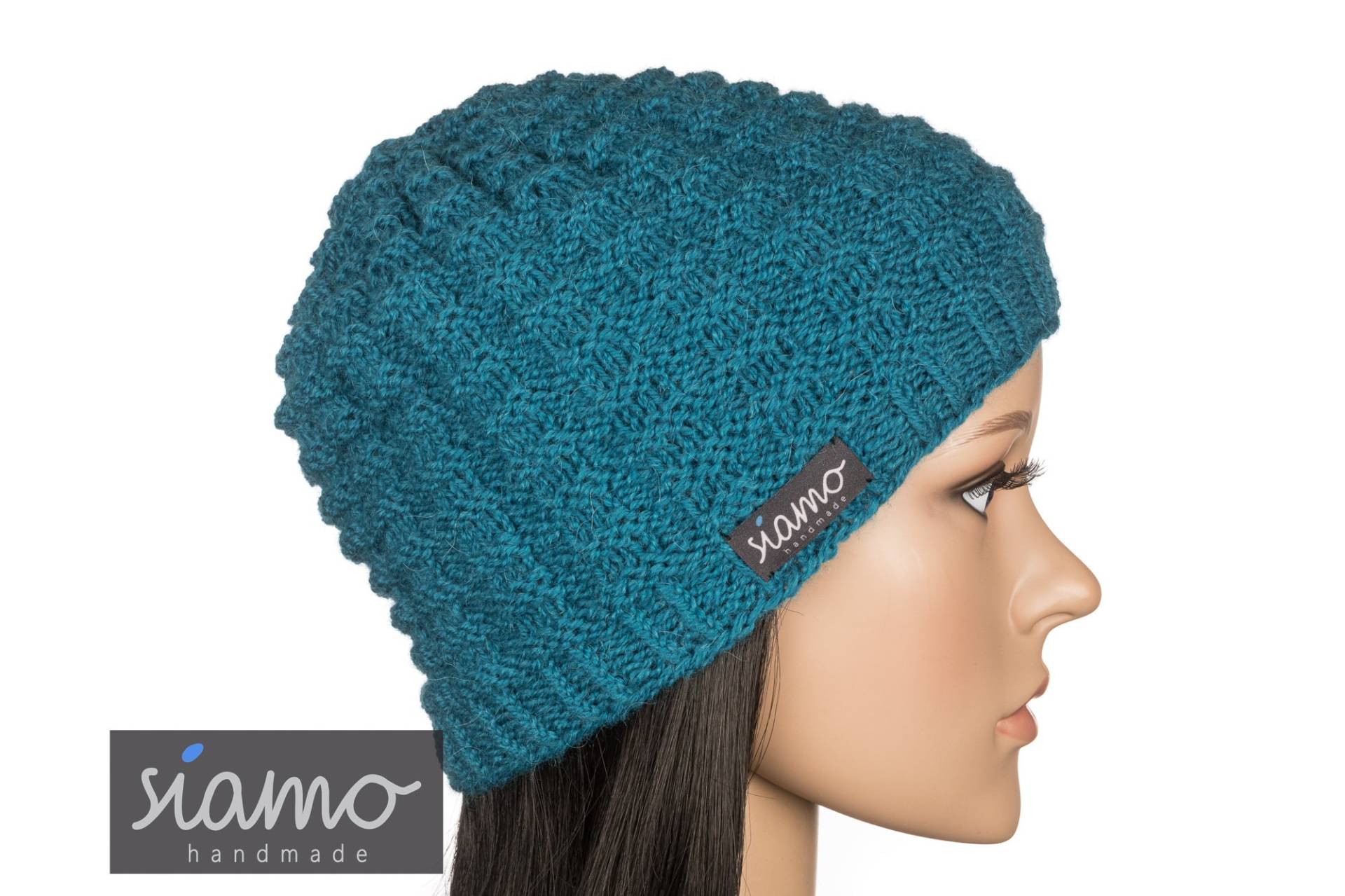 Beanie Selzach Smaragd-Grün Babyalpaka/Merino Unisex Damen-Mütze Herren-Mütze Wollmütze Chemo-Mütze Strickmütze Von Siamo-Handmade von siamoHandmade