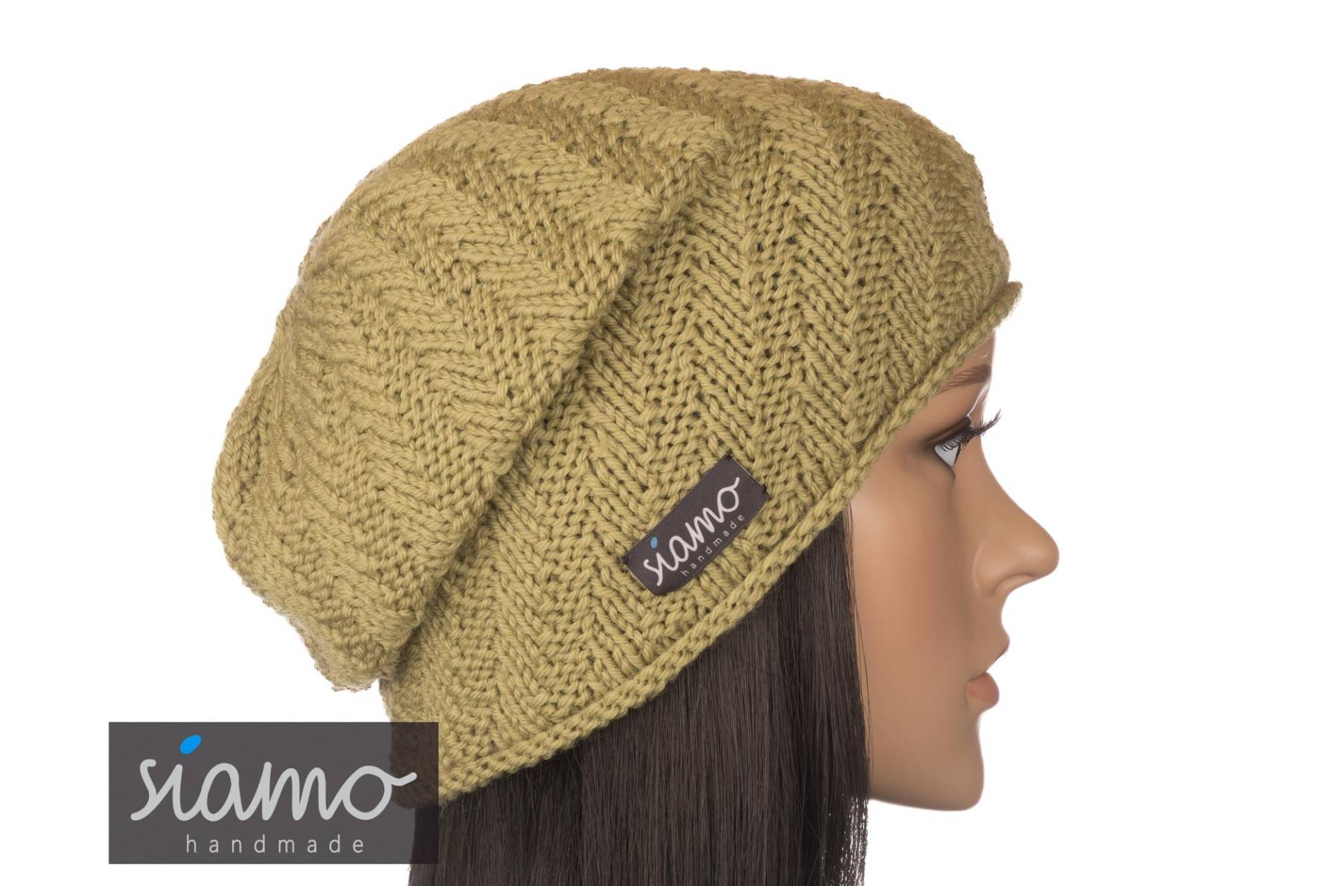 Beanie Serfaus Kiwi-Grün Merino Unisex Damen-Mütze Herren-Mütze Chemo-Mütze Wollmütze Übergangsmütze Von Siamo-Handmade von siamoHandmade