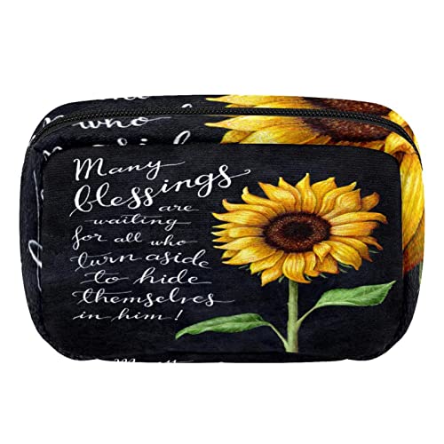 Lucky Sunshine Kosmetiktasche mit Sonnenblumen-Motiv, niedlicher Kulturbeutel, Reißverschluss, Reise-Kosmetik-Organizer für Damen und Mädchen, Mehrfarbig 4, Einheitsgröße, Kosmetikkoffer von siawadeky