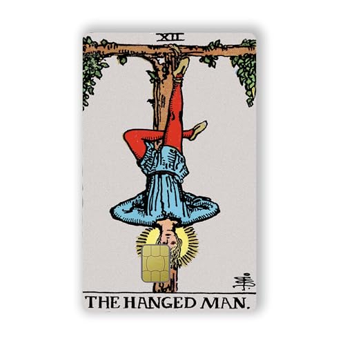 The Hanged Man Tarotkarten-Aufkleber, keine Blasen, dünn, wasserdicht, knitterfrei, abnehmbar, Vinyl, Debit-Abdeckung, Kreditkarten-Aufkleber von siayaharu