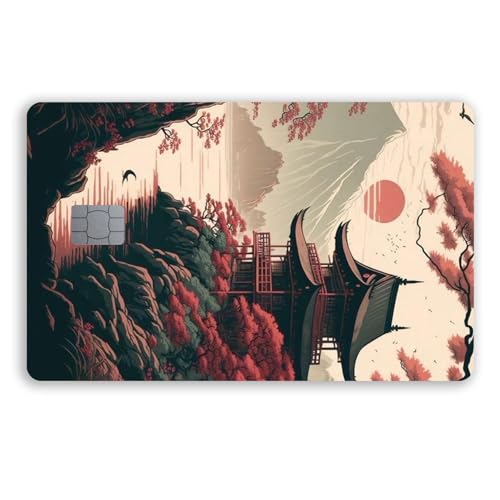 siayaharu Japan-Landschaft kleiner Chip-Kreditkarten-Aufkleber, schmal, wasserdicht, knitterfrei, entfernbar, Vinyl-Aufkleber, EC-Karten-Schutzhülle von siayaharu