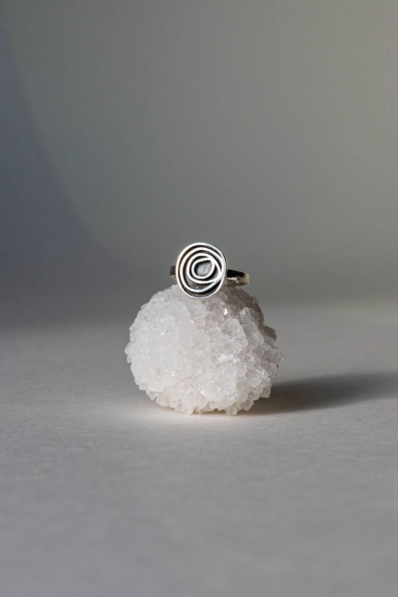 Silberner Kreis Ring, Schwarzer Patina Runder Ring Silberner Kreis Ring, Schwarzer Patina Runder Ring von siayvojewelry