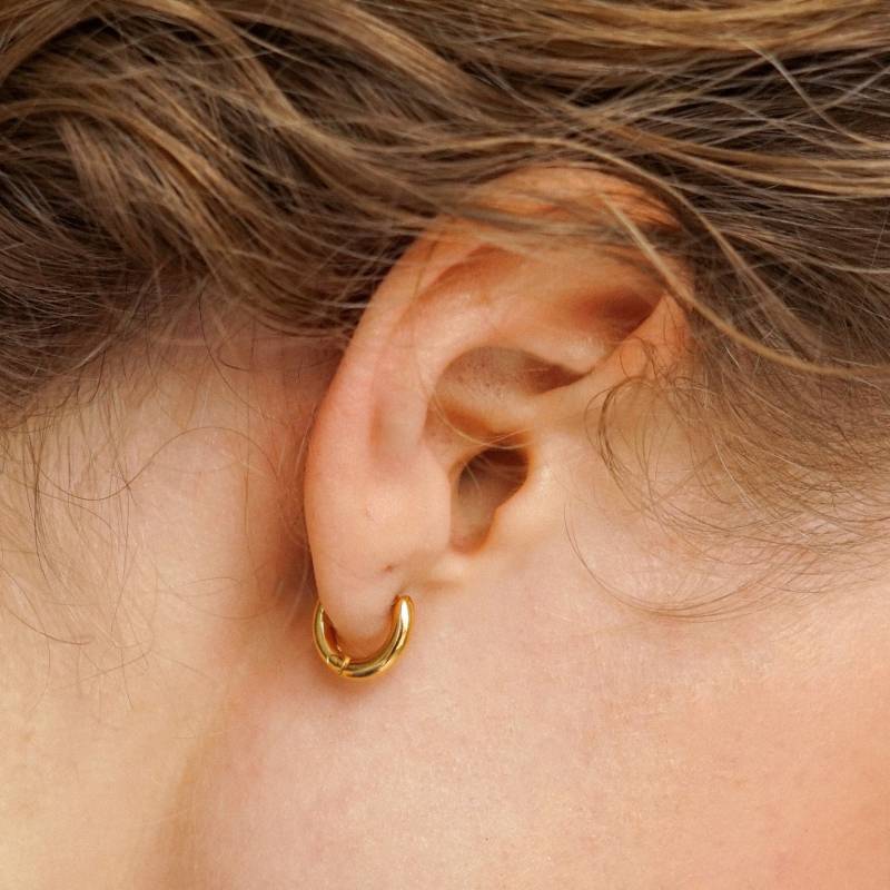 Vergoldete Creolen, Silber Mit Vergoldung Kleine Goldene Kongo, Ohrringe Für Jeden Tag, Creolen Sie von siayvojewelry