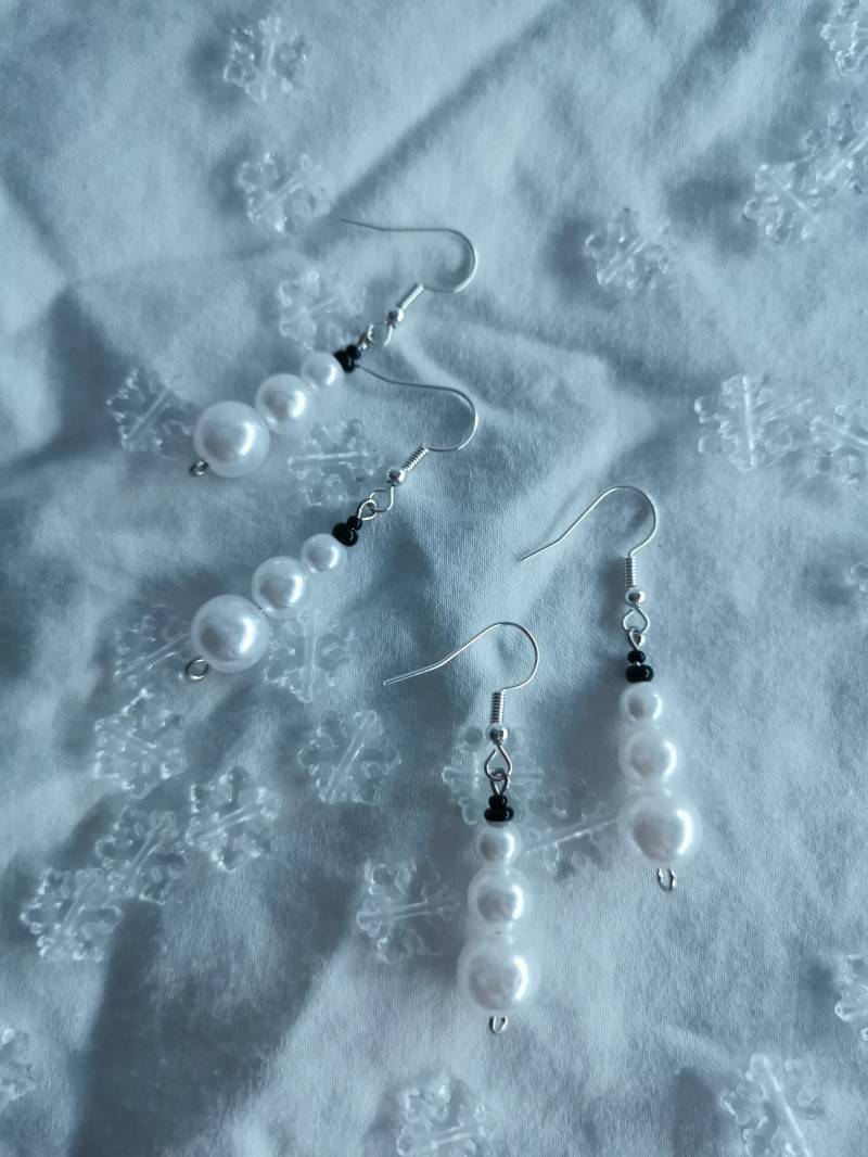 Perlmutt Schneemann Ohrringe von sidzartshopp