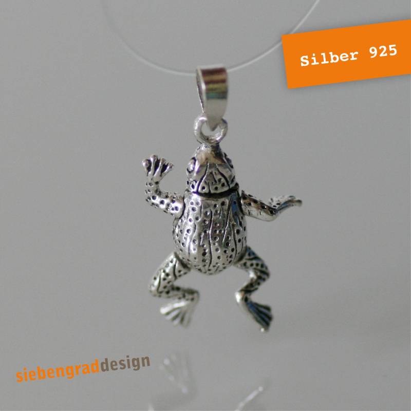 Anhänger - Frosch Beweglich Silber 925 von siebengrad