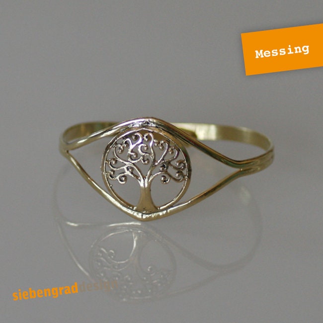 Armreif - Messing Baum Des Lebens Messingarmreif von siebengrad