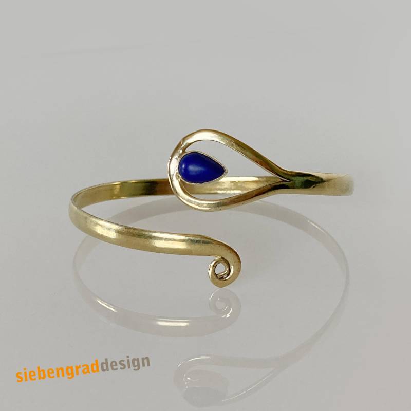 Armreif - Messing Lapis Schlaufe Messingarmreif Armband Sl Vi von siebengrad