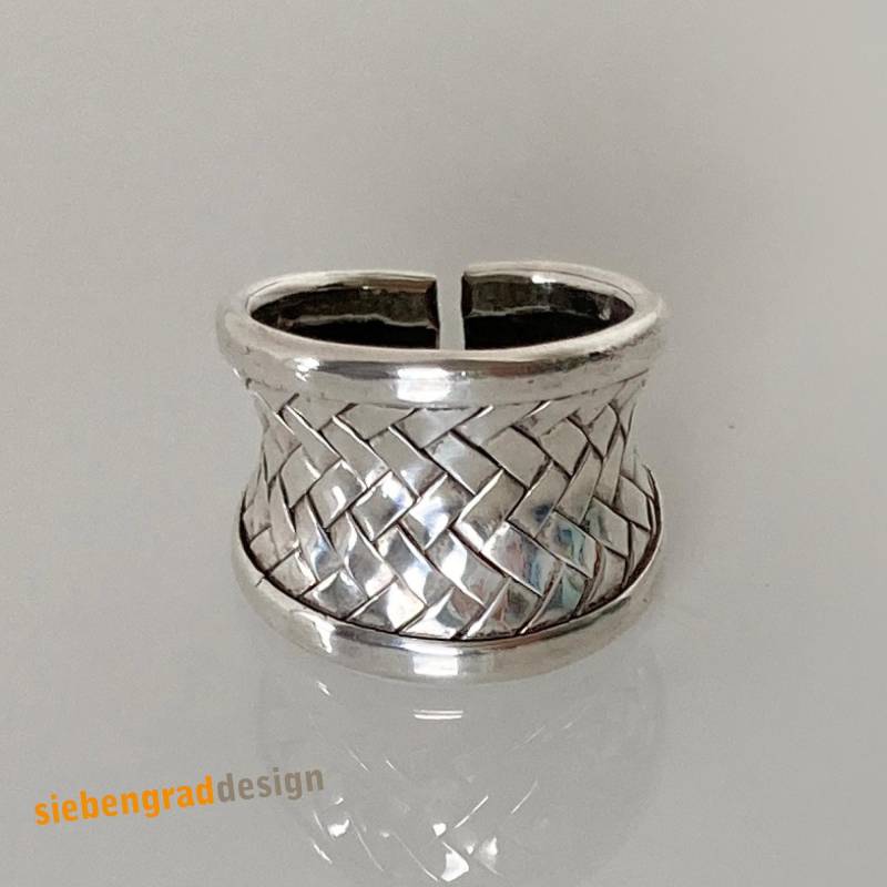 Breiter Band-Ring "Gewebt" Silber 925 - Bof2 Verschiedene Größen Breiter Band-Ring "Gewebt" Silber 925 - Bof2 Verschiedene Größen von siebengrad