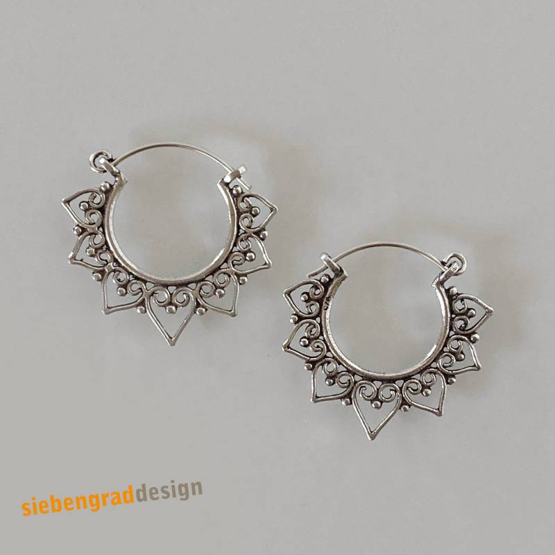 Creolen - 23 Mm Silber 925 Filigran Micrf2 von siebengrad