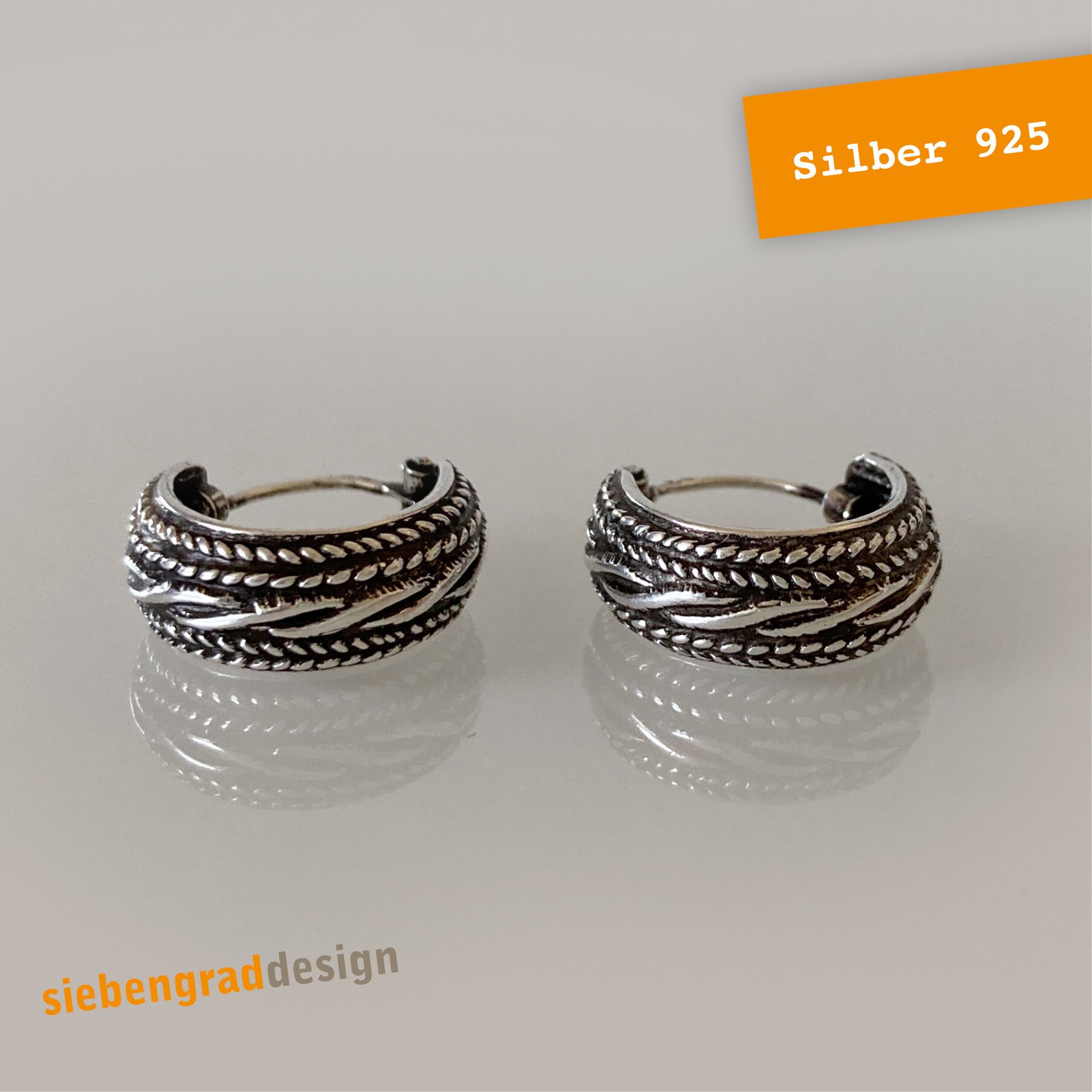 Creolen - Silber 925 Kordelmuster 1 Gedreht 14 Mm Creolen - Silber 925 Kordelmuster 1 Gedreht 14 Mm von siebengrad