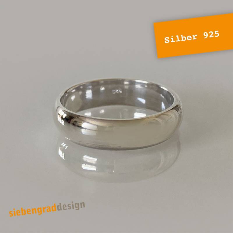 Freundschaftsring - Gewölbt Glatt Ba303 Silber 925 Verschiedene Größen von siebengrad