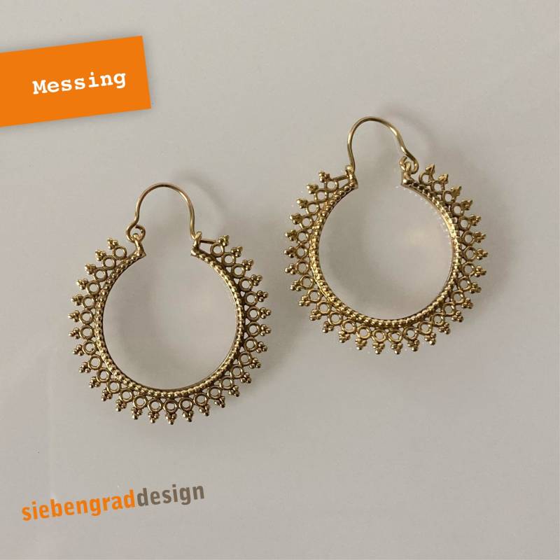Messing - Ohrringe Creolen Mecr1 von siebengrad