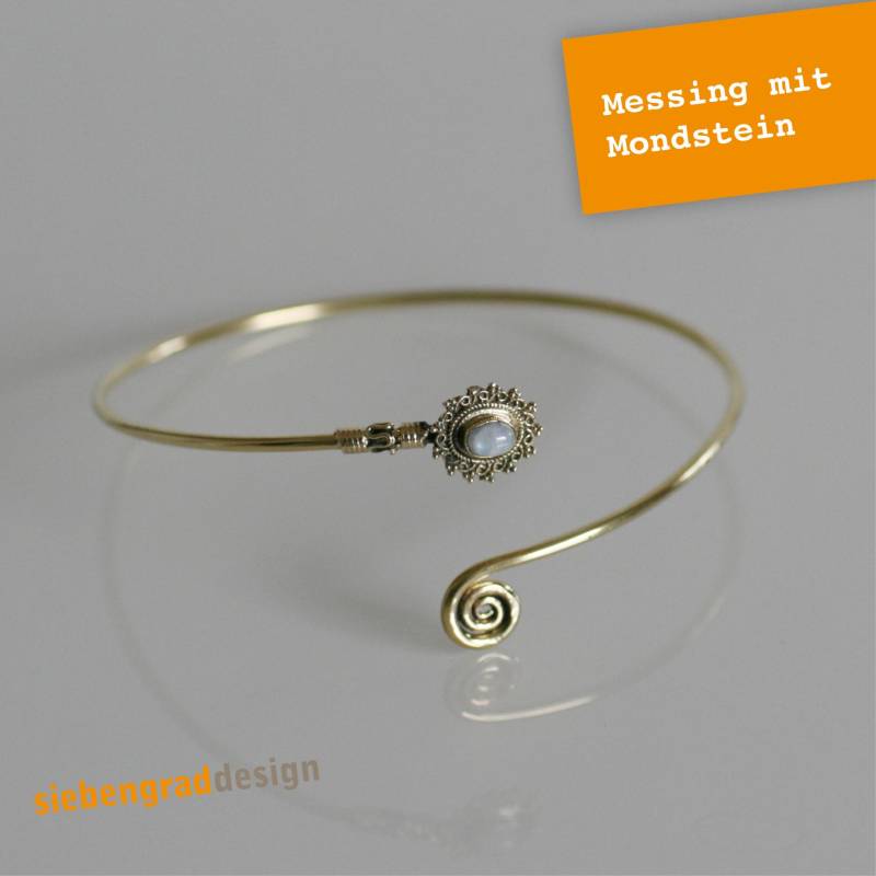Oberarmreif - Messing Mondstein Verziert Ovz von siebengrad