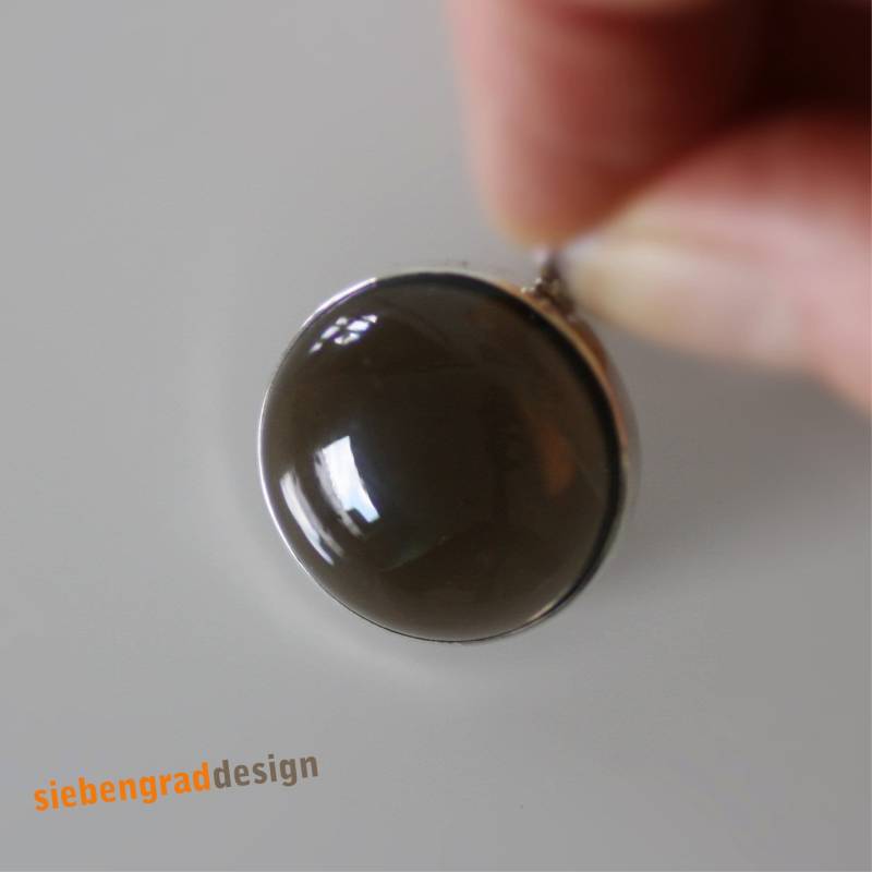 Silber-Anhänger Mit Rauchquarz - Rund 22 von siebengrad
