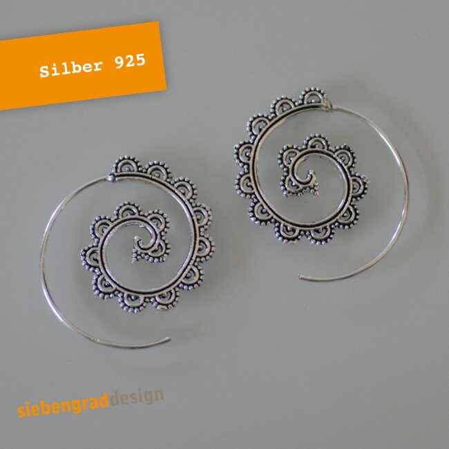 Silber-Creolen - Spirale "Oriental" von siebengrad
