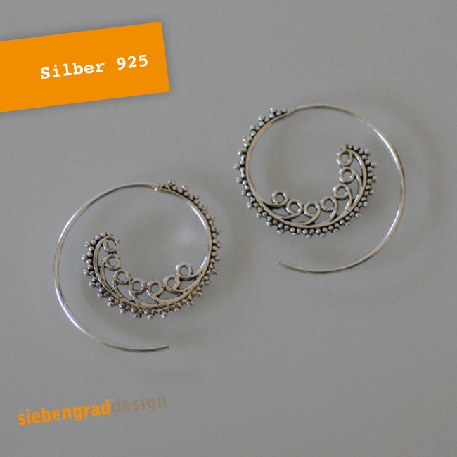 Silber-Creolen - Spirale "Schnörkel" Silber 925 Silber-Creolen - Spirale "Schnörkel" Silber 925 von siebengrad