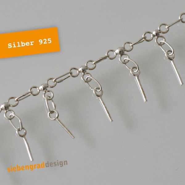 Silber-Fußkette Mit Bommeln "stäbchen" - Verspielt von siebengrad